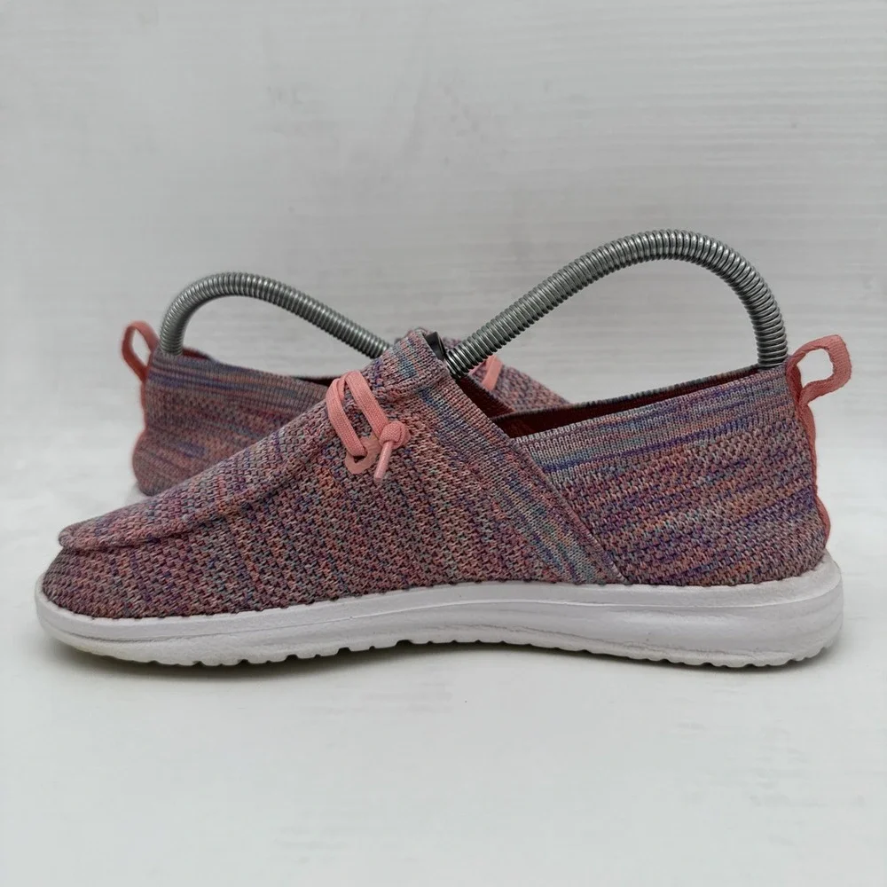 Hey Dude Wendy Halo Womens Size 7 Shoes Sunset Pink Multicolor Moc Toe Slip On